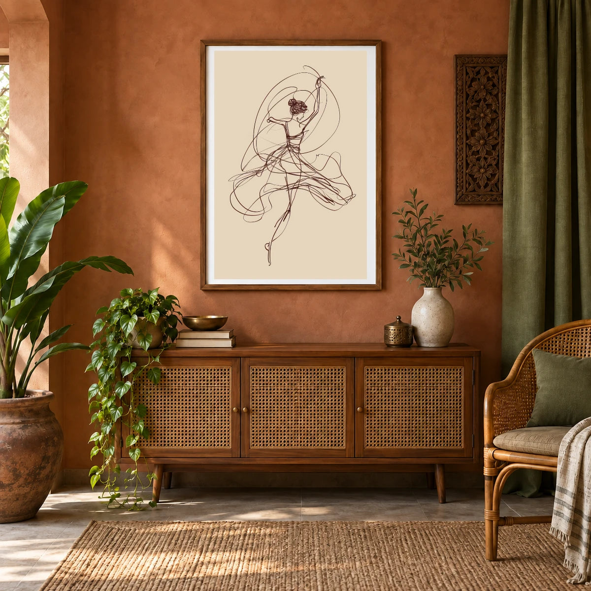 Boho Abstract Print CXCIII — Boho Abstract Prints shown in a styled interior