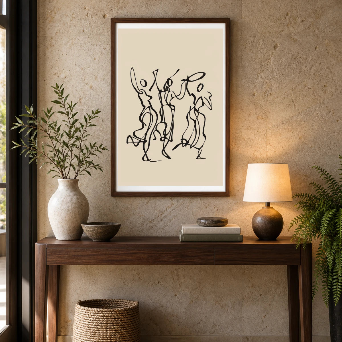 Boho Abstract Print CXCIV — Boho Abstract Prints shown in a styled interior