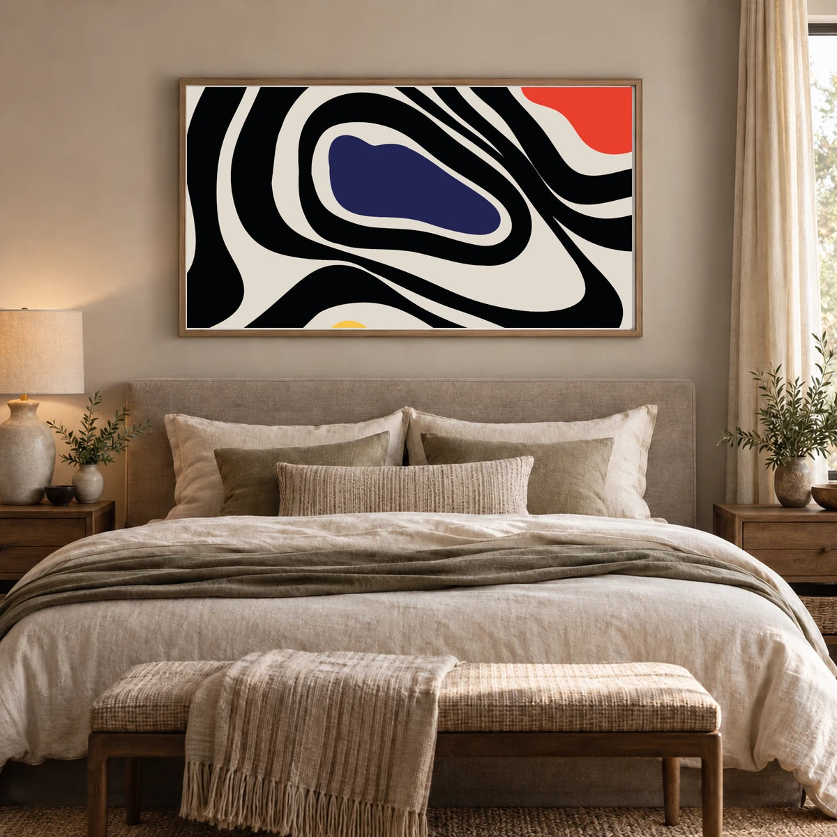 Boho Abstract Print CCVII — Boho Abstract Prints shown in a styled interior
