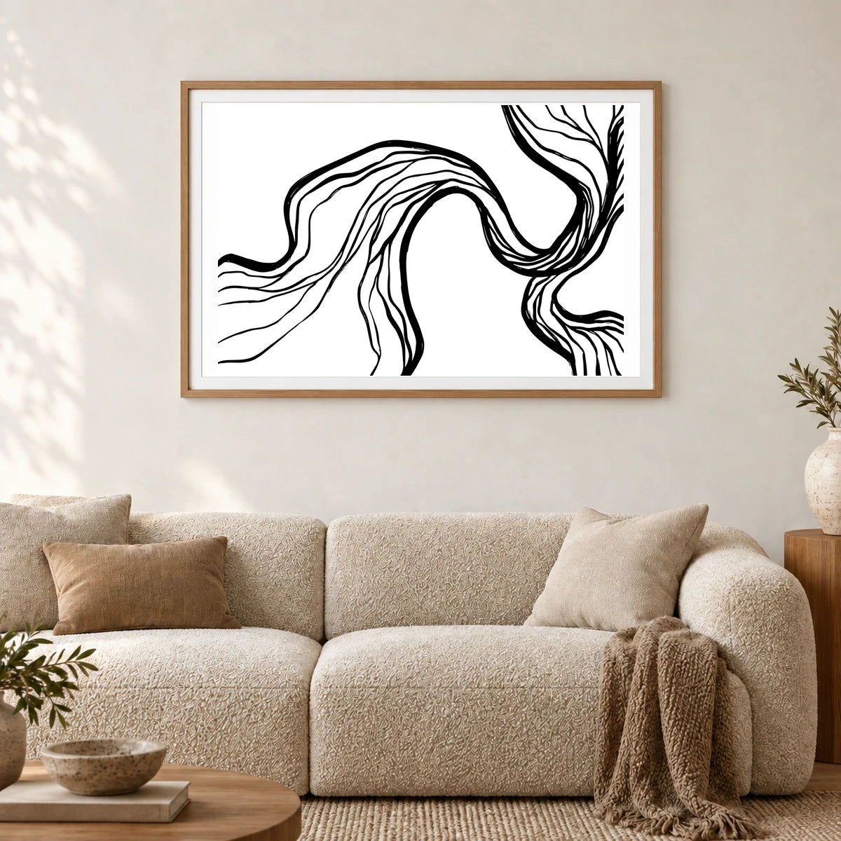 Boho Abstract Print CCIX — Boho Abstract Prints shown in a styled interior