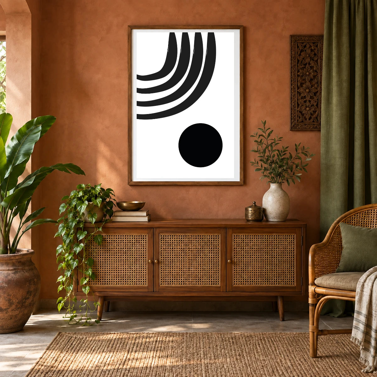Boho Abstract Print CCXI — Boho Abstract Prints shown in a styled interior