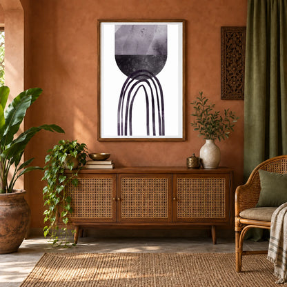 Boho Abstract Print CCXIII — Boho Abstract Prints shown in a styled interior