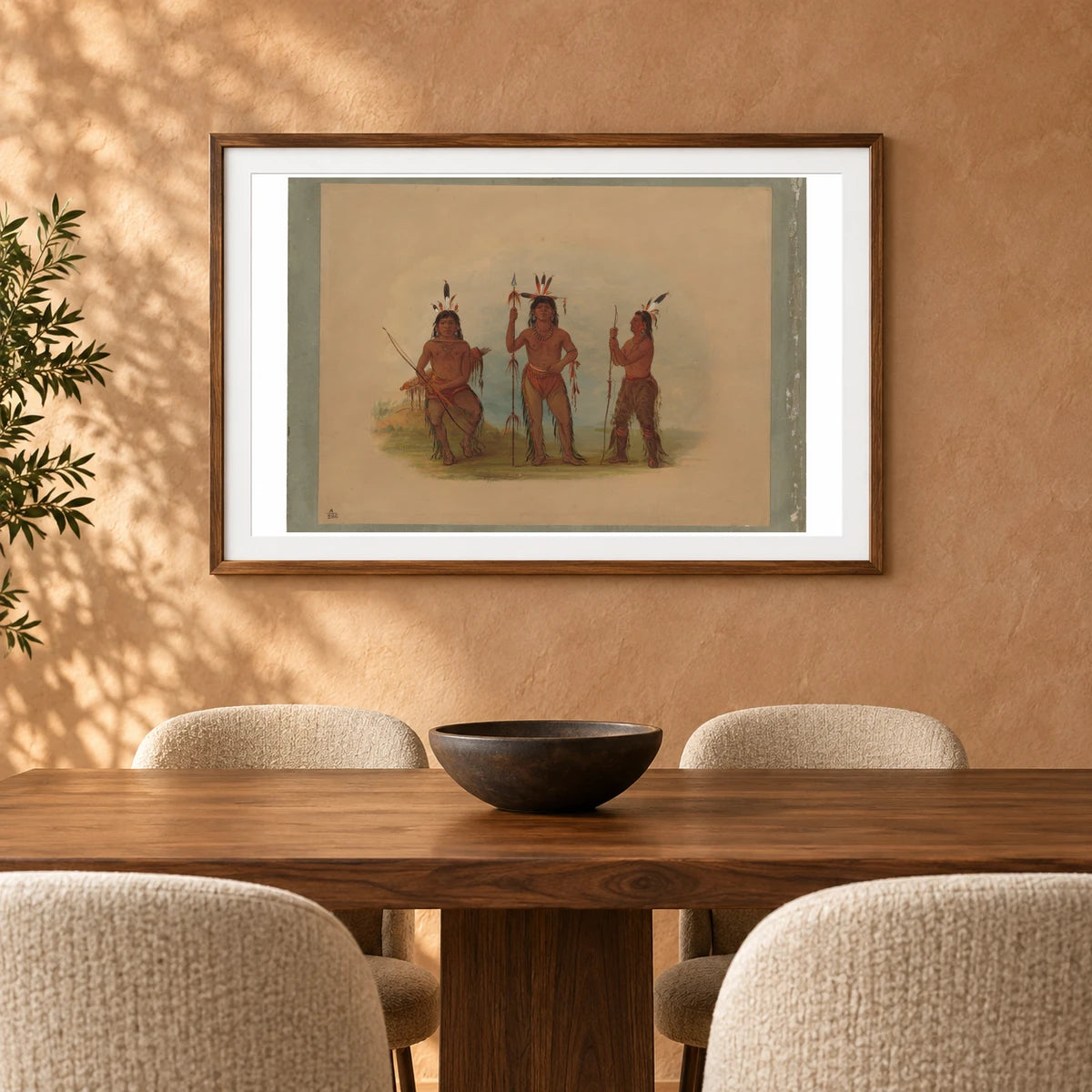 Alaeutian Chief And Two Warriors 1965.16.169 — Famous Paintings shown in a styled interior