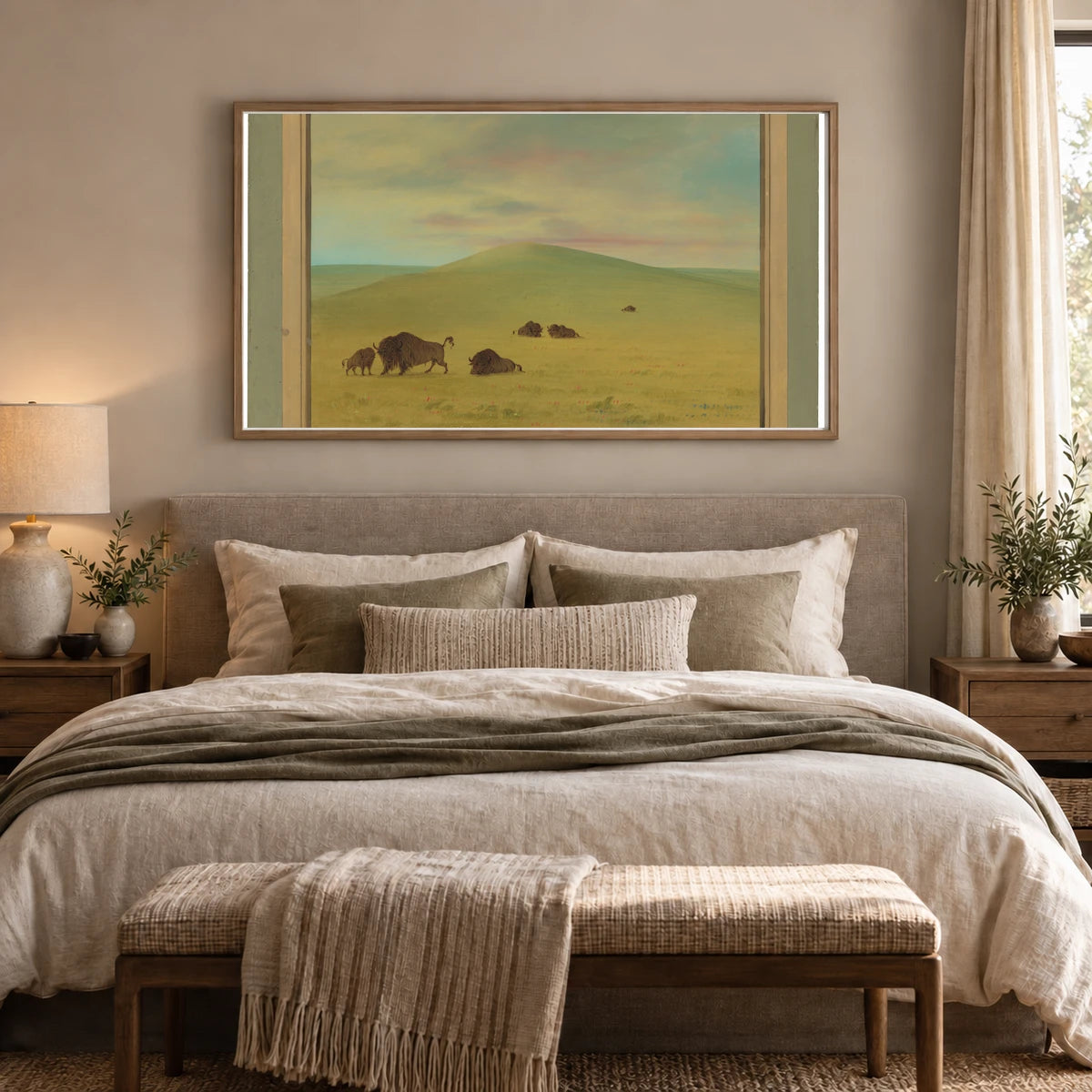American Pasturage Prairies Of The Platte 1965.16.208 — Famous Paintings shown in a styled interior