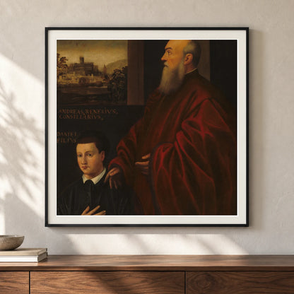 Andrea Renier And His Son Daniele 1951.15.1 — Famous Paintings shown in a styled interior