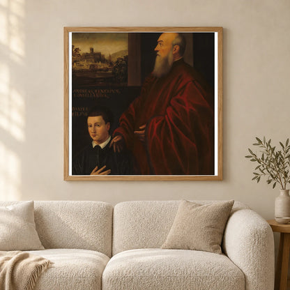 Andrea Renier And His Son Daniele 1951.15.1 — Famous Paintings shown in a styled interior
