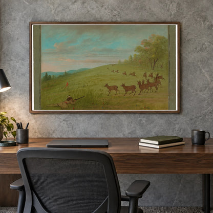 Antelope Shooting Assinneboine 1965.16.35 — Famous Paintings shown in a styled interior
