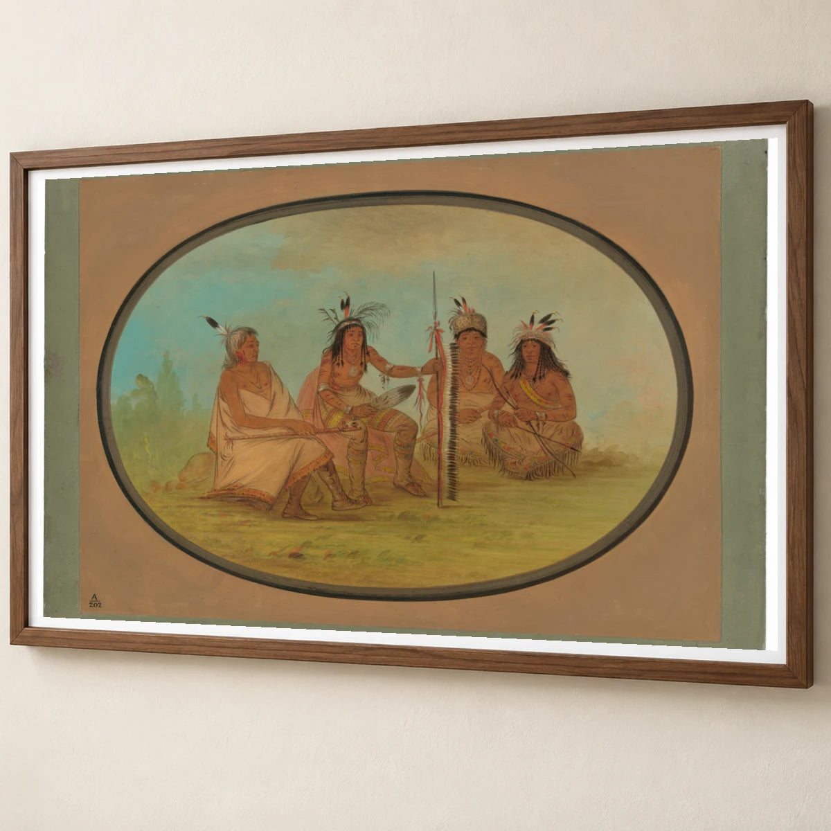 An Aged Ojibbeway Chief And Three Warriors 1965.16.91 — Famous Paintings famous paintings print by SaamCrafts