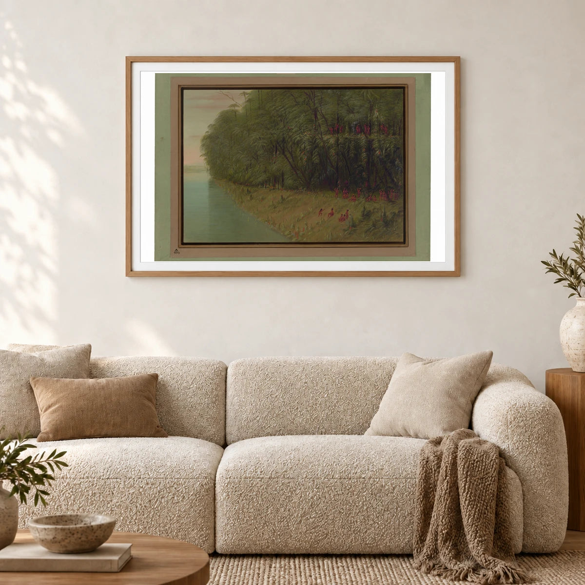 An Amazon Forest Looking Ashore 1965.16.272 — Famous Paintings shown in a styled interior
