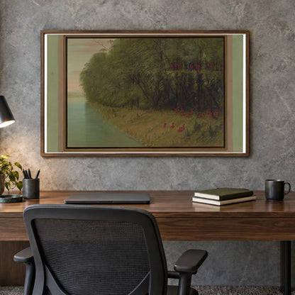 An Amazon Forest Looking Ashore 1965.16.272 — Famous Paintings shown in a styled interior