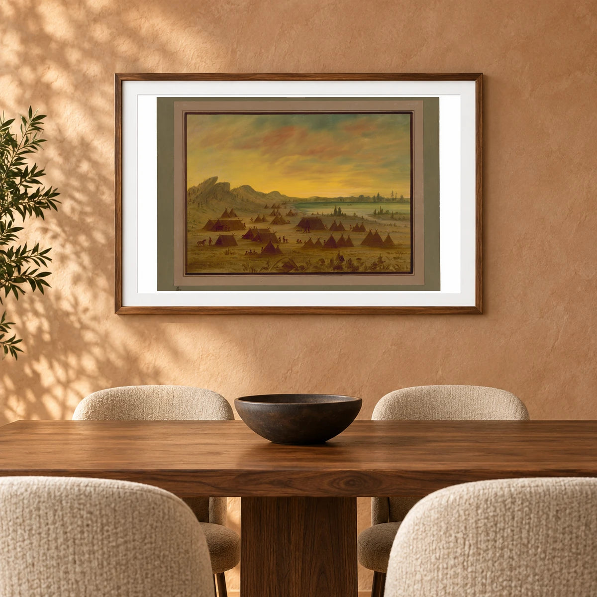 An Apachee Village 1965.16.200 — Famous Paintings shown in a styled interior
