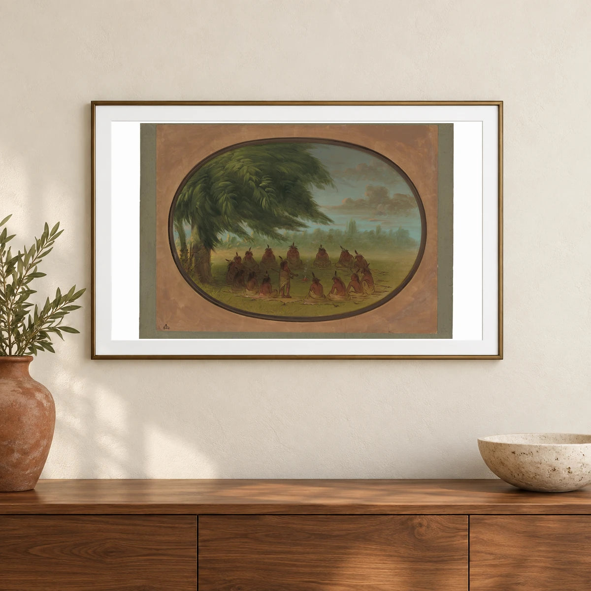 An Indian Council Sioux 1965.16.217 — Famous Paintings shown in a styled interior