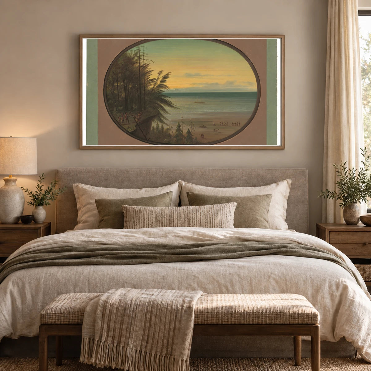 An Indian Ladder Nayas Indians 1965.16.221 — Famous Paintings shown in a styled interior