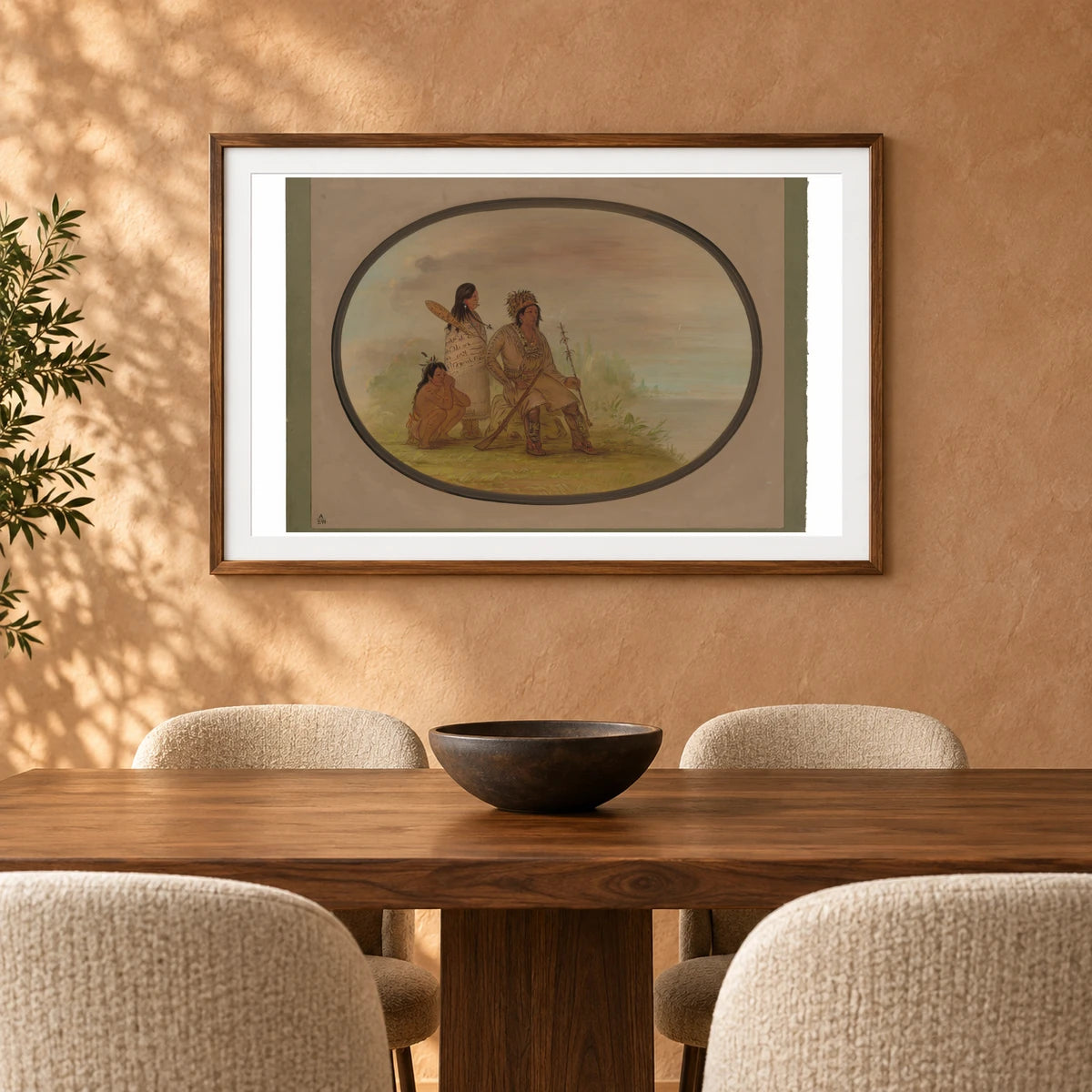 An Old Nayas Indian, His Granddaughter, And A Boy 1965.16.154 — Famous Paintings shown in a styled interior