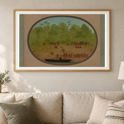 An Omagua Village Boat Sketch 1965.16.280 — Famous Paintings shown in a styled interior