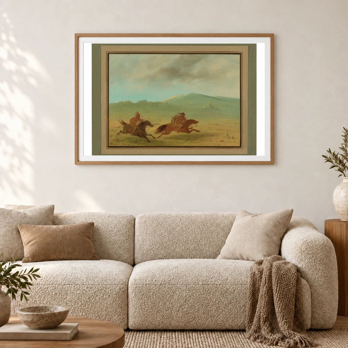 An Osage Indian Pursuing A Camanchee 1965.16.71 — Famous Paintings shown in a styled interior