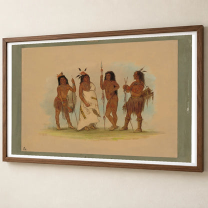Apachee Chief And Three Warriors 1965.16.145 — Famous Paintings famous paintings print by SaamCrafts