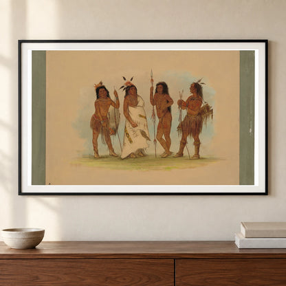 Apachee Chief And Three Warriors 1965.16.145 — Famous Paintings shown in a styled interior