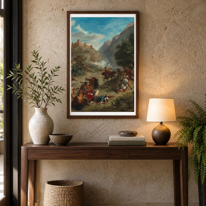 Arabs Skirmishing In The Mountains 1966.12.1 — Famous Paintings shown in a styled interior