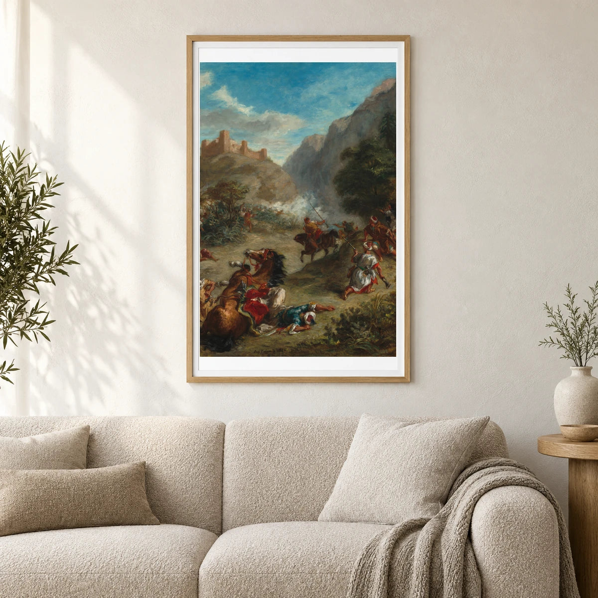 Arabs Skirmishing In The Mountains 1966.12.1 — Famous Paintings shown in a styled interior