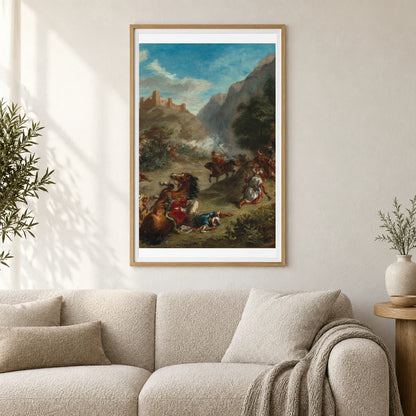 Arabs Skirmishing In The Mountains 1966.12.1 — Famous Paintings shown in a styled interior