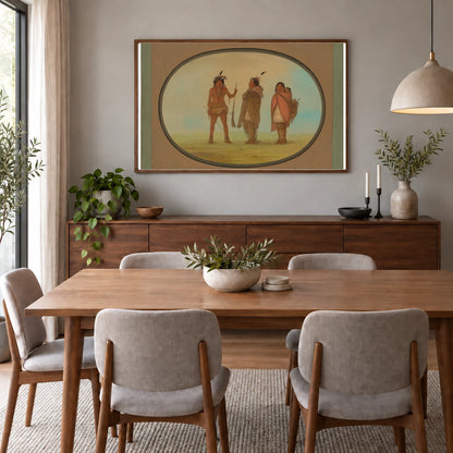 Arapaho Chief, His Wife, And A Warrior 1965.16.30 — Famous Paintings shown in a styled interior