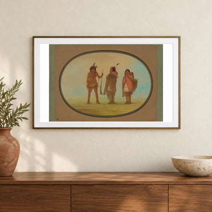 Arapaho Chief, His Wife, And A Warrior 1965.16.30 — Famous Paintings shown in a styled interior