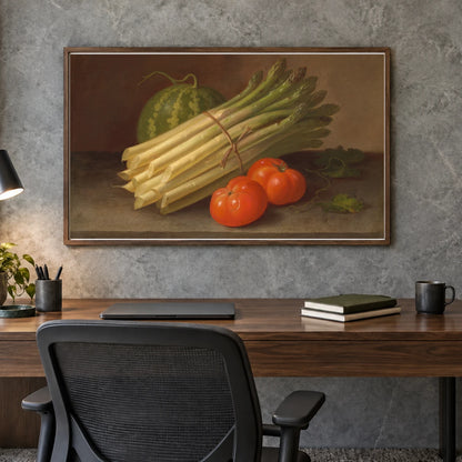 Asparagus, Tomatoes, And A Squash 2018.44.14 — Famous Paintings shown in a styled interior