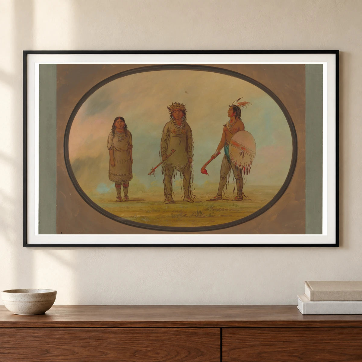 Athapasca Chief, His Wife, And A Warrior 1965.16.164 — Famous Paintings shown in a styled interior