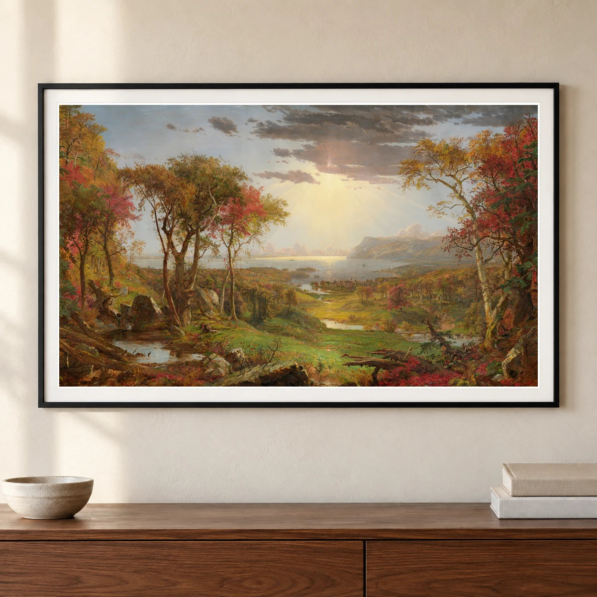 Autumn On The Hudson River 1963.9.1 — Famous Paintings shown in a styled interior