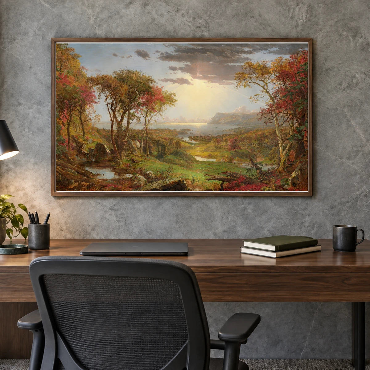 Autumn On The Hudson River 1963.9.1 — Famous Paintings shown in a styled interior