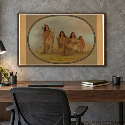 A Blackfoot Chief, His Wife, And A Medicine Man 1965.16.28 — Famous Paintings shown in a styled interior