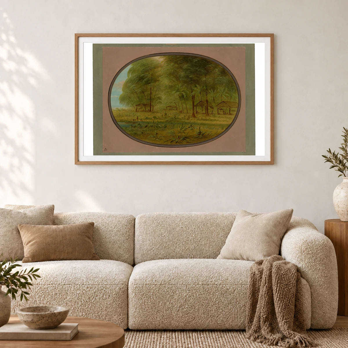 A Caribbe Village In Dutch Guiana 1965.16.265 — Famous Paintings shown in a styled interior