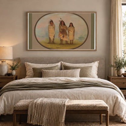 A Cheyenne Chief, His Wife, And A Medicine Man 1965.16.36 — Famous Paintings shown in a styled interior