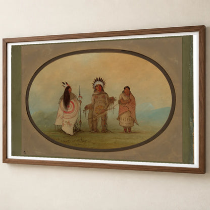 A Crow Chief, A Warrior, And His Wife 1965.16.21 — Famous Paintings famous paintings print by SaamCrafts