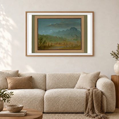 A Crow Village And The Salmon River Mountains 1965.16.25 — Famous Paintings shown in a styled interior