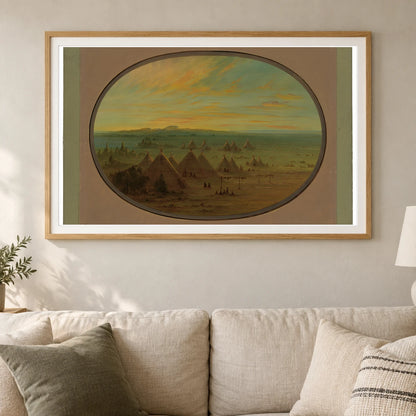A Crow Village On The Salmon River 1965.16.24 — Famous Paintings shown in a styled interior