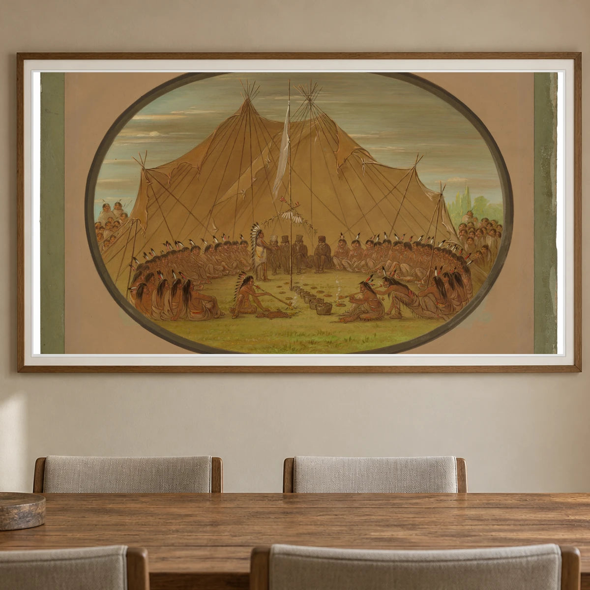 A Dog Feast Sioux 1965.16.8 — Famous Paintings shown in a styled interior