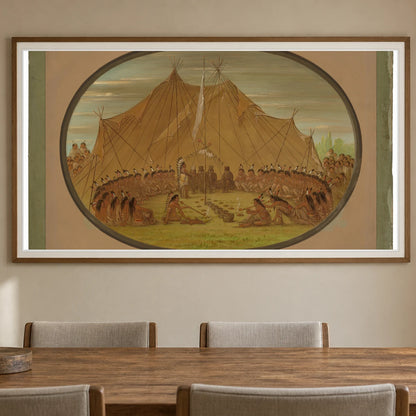 A Dog Feast Sioux 1965.16.8 — Famous Paintings shown in a styled interior