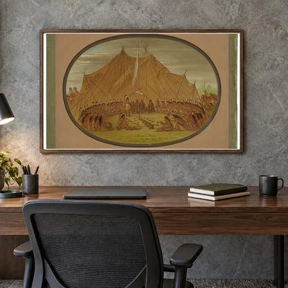 A Dog Feast Sioux 1965.16.8 — Famous Paintings shown in a styled interior