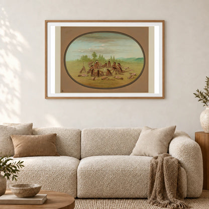 A Foot War Party In Council Mandan 1965.16.84 — Famous Paintings shown in a styled interior