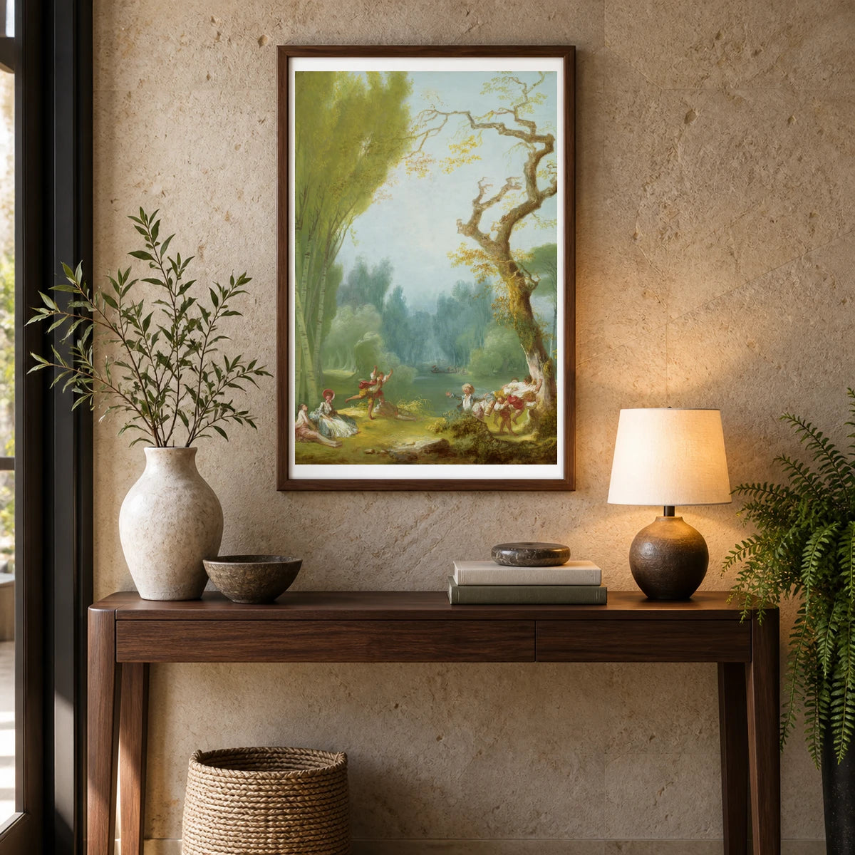 A Game Of Horse And Rider 1946.7.5 — Famous Paintings shown in a styled interior