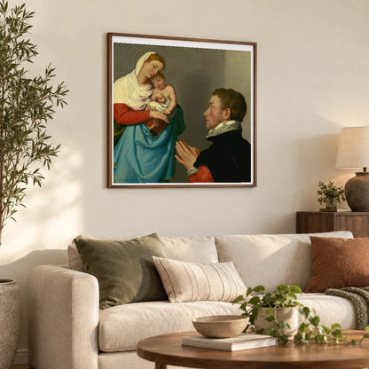 A Gentleman In Adoration Before The Madonna 1939.1.114 — Famous Paintings shown in a styled interior