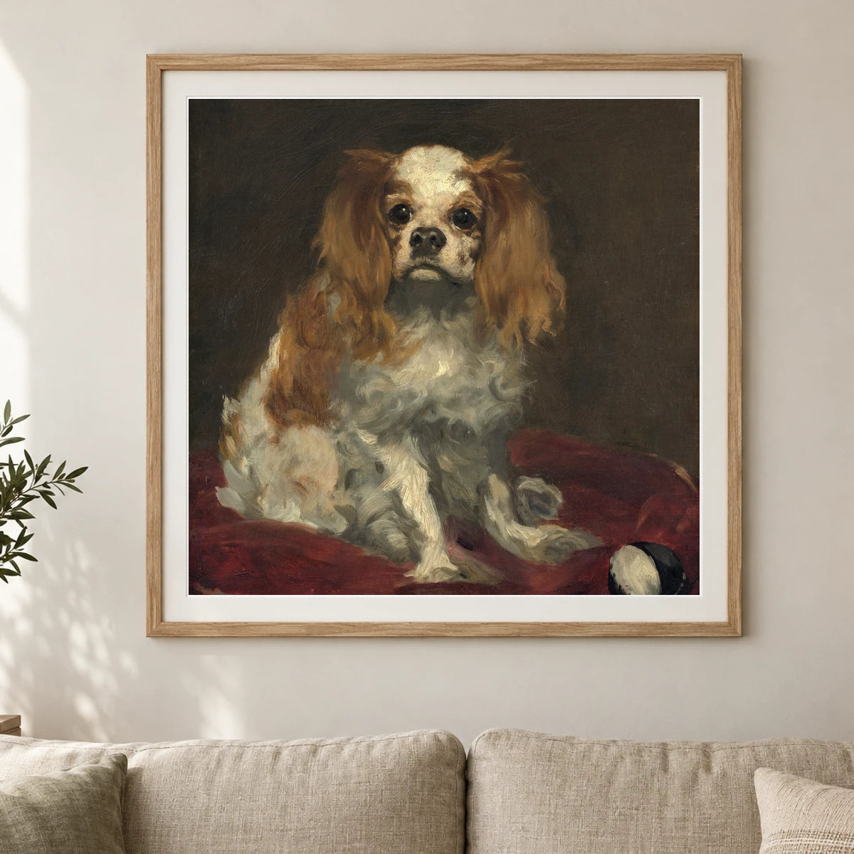 A King Charles Spaniel 1970.17.36 — Famous Paintings shown in a styled interior