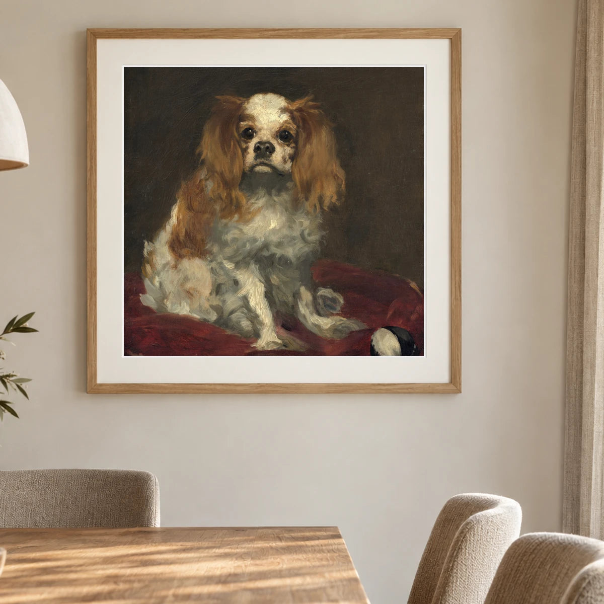 A King Charles Spaniel 1970.17.36 — Famous Paintings shown in a styled interior