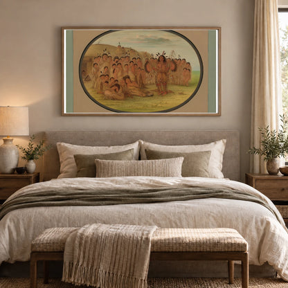 A Mandan Medicine Man 1965.16.85 — Famous Paintings shown in a styled interior