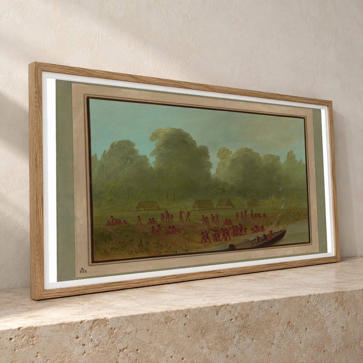 A Mayoruna Village 1965.16.282 — Famous Paintings famous paintings print by SaamCrafts