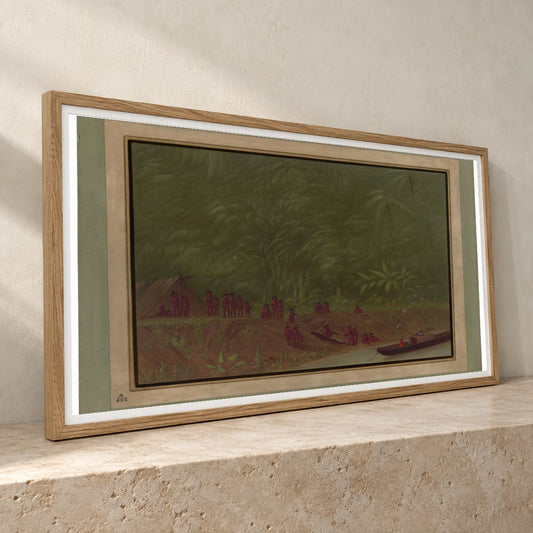 A Mura Encampment Boat Sketch 1965.16.281 — Famous Paintings famous paintings print by SaamCrafts