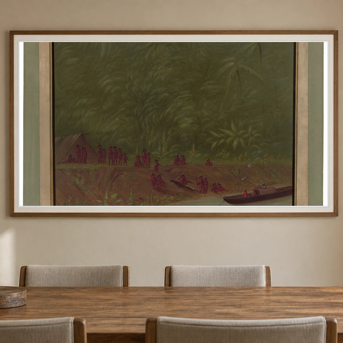 A Mura Encampment Boat Sketch 1965.16.281 — Famous Paintings shown in a styled interior