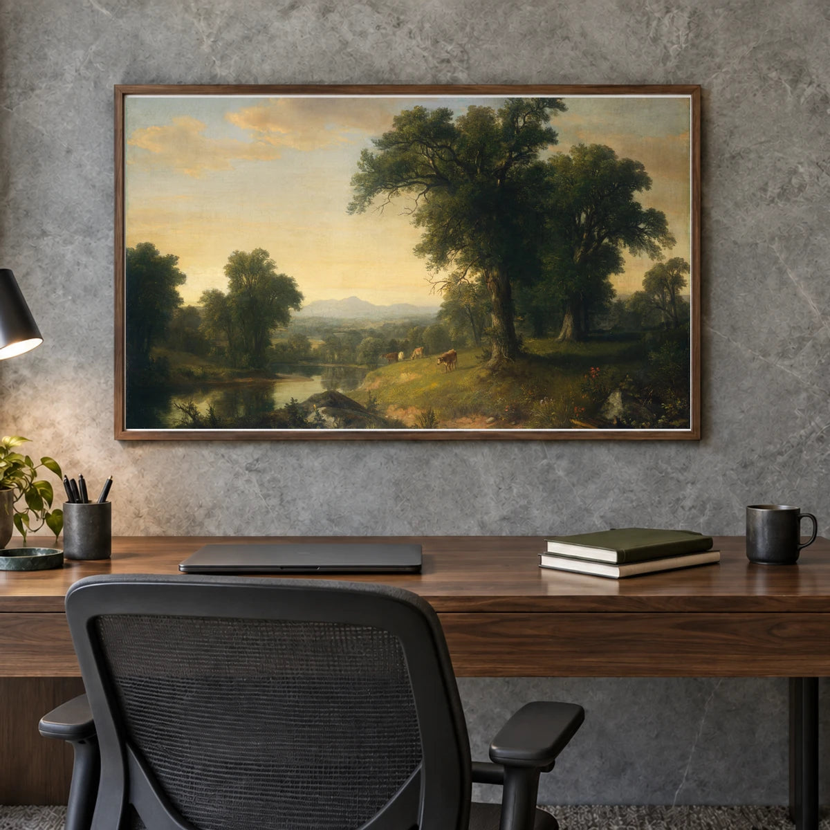 A Pastoral Scene 1978.6.3 — Famous Paintings shown in a styled interior